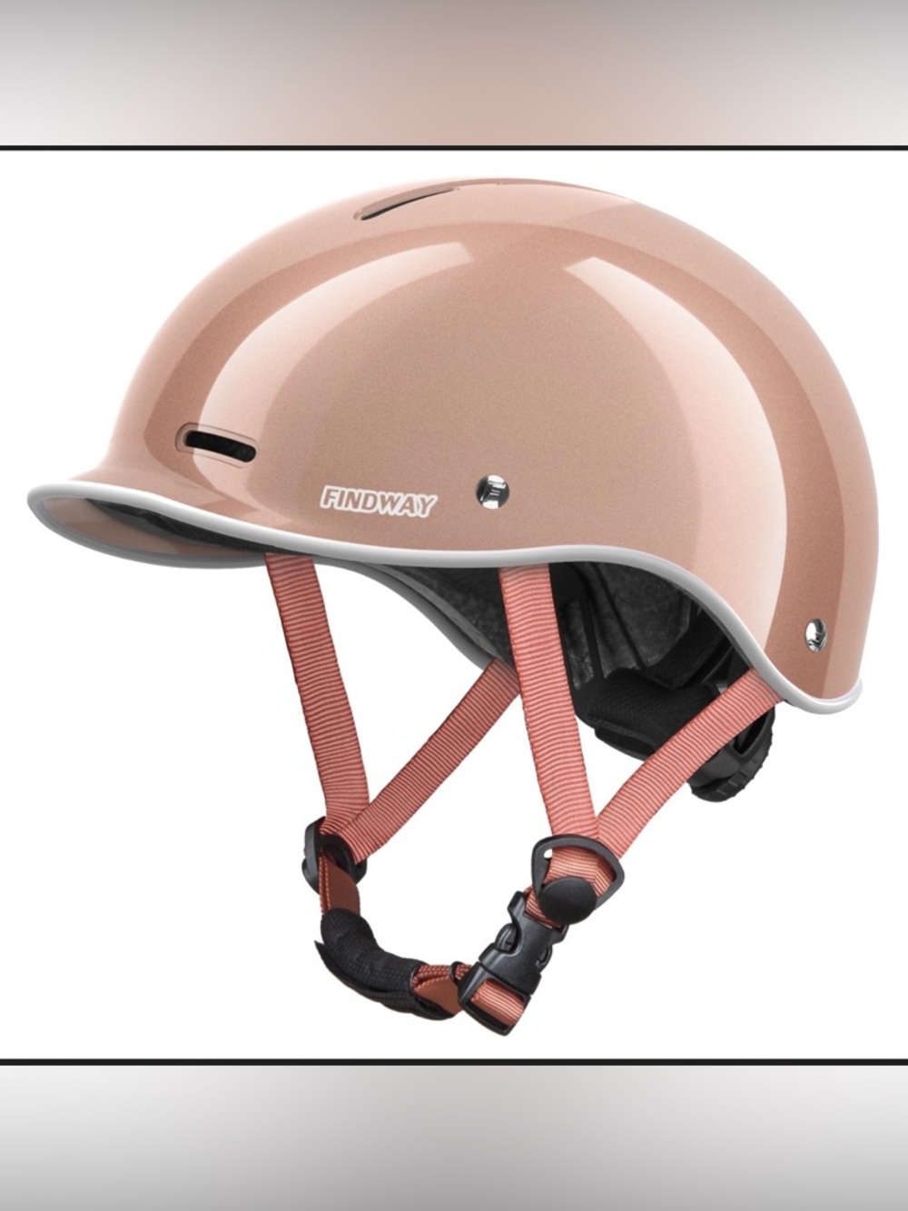 Findway unisex Gloss Rose Gold Bike Helmet